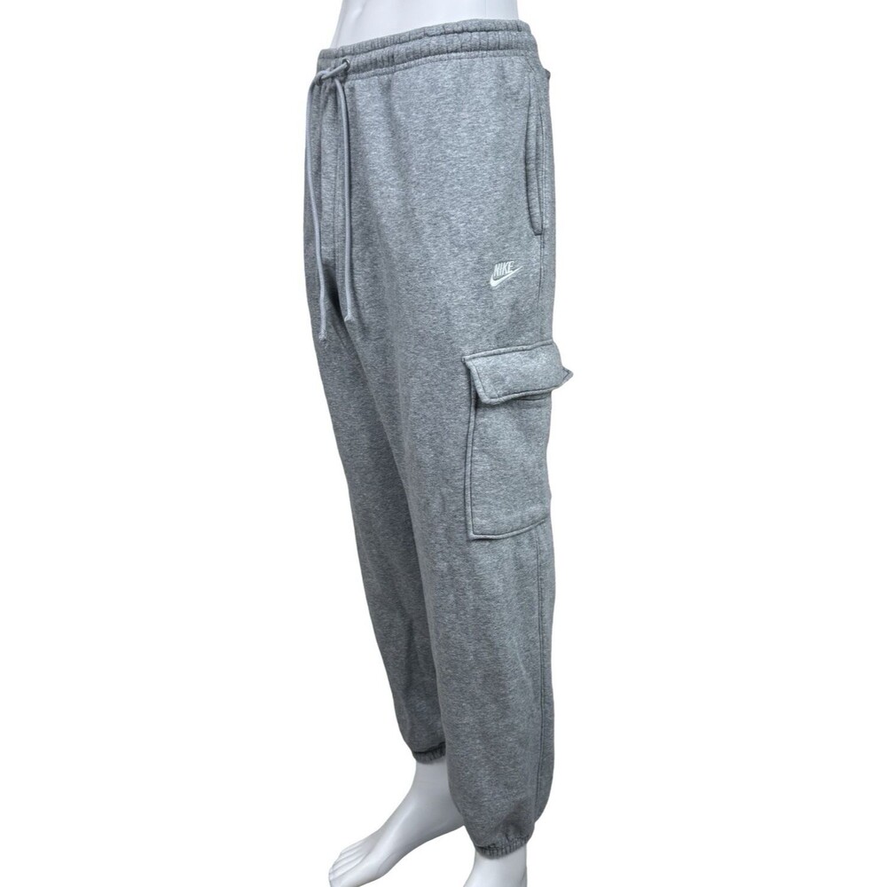 Nike Pants Men XL Jogger Sweats Gray Heather Club Fleece Cargo Cuffed FN3805 063